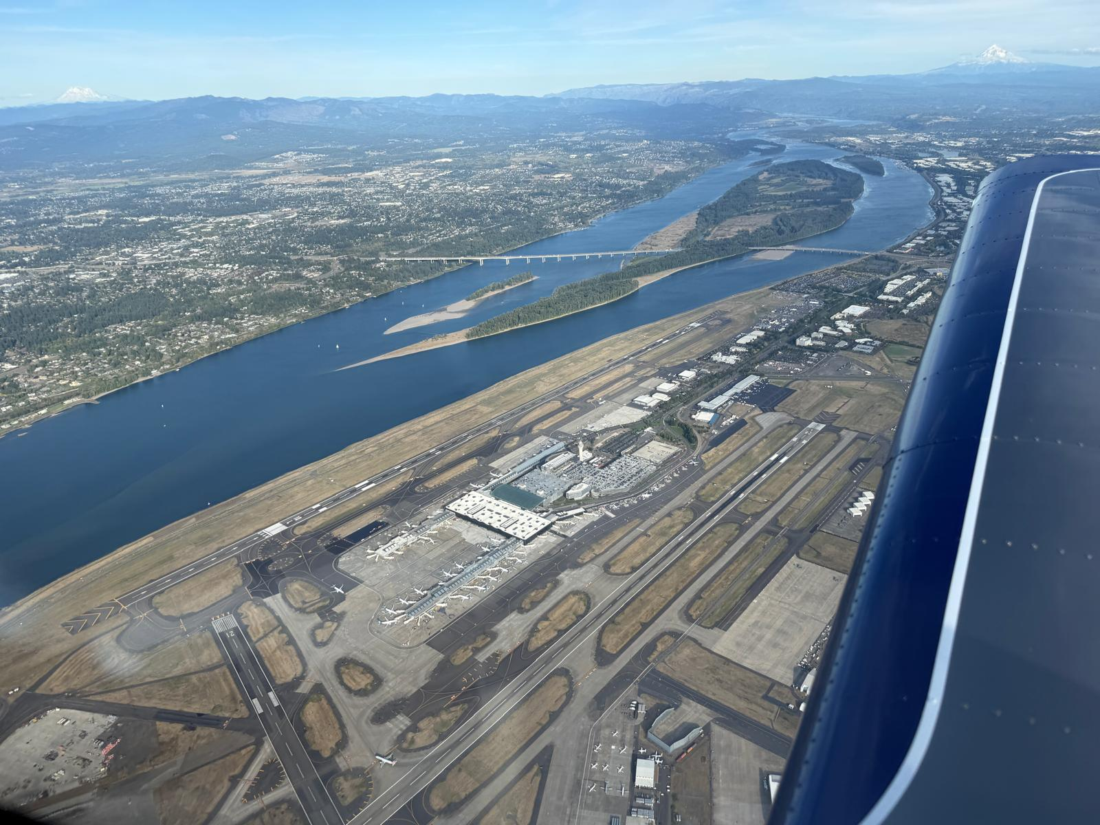 Portland International Airport and the Columbia River