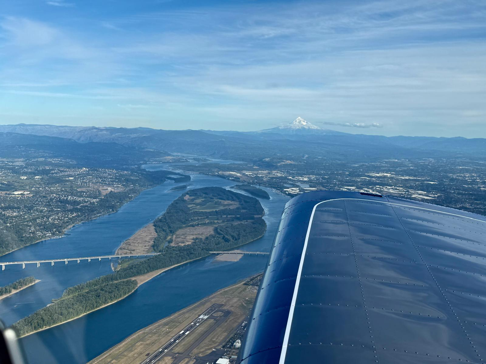 The Columbia River with Mount Hood beyond